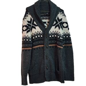 PROJEK Raw shawl collar wool blend cardigan color grey size medium